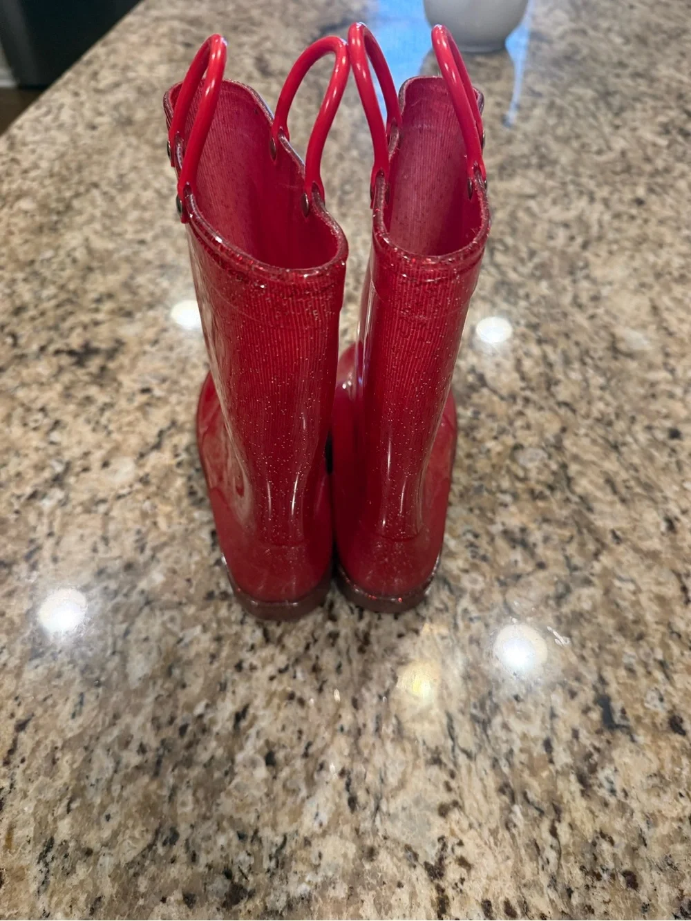Amazon Kids Red Glitter Rain & Snow Boots